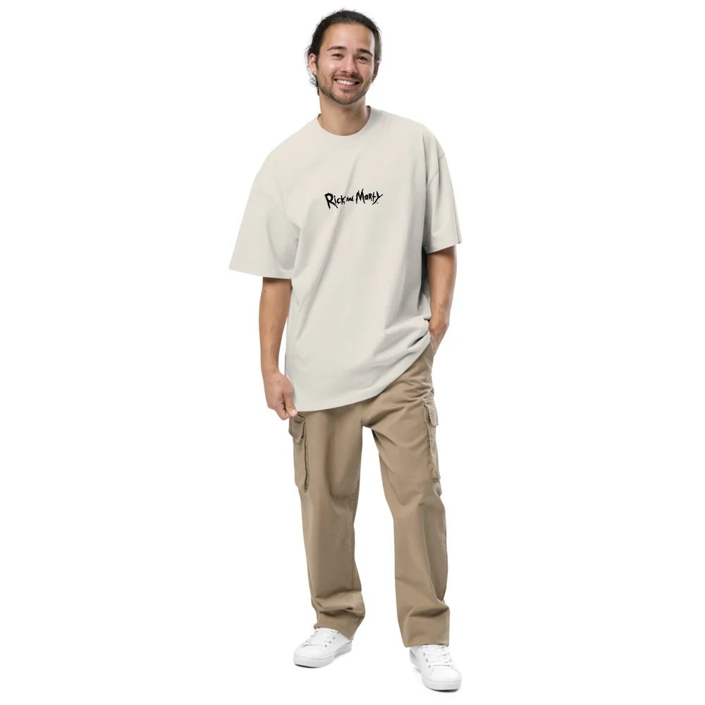 Rick and Morty Portal Fall Oversized Faded T-Shirt - Image 3