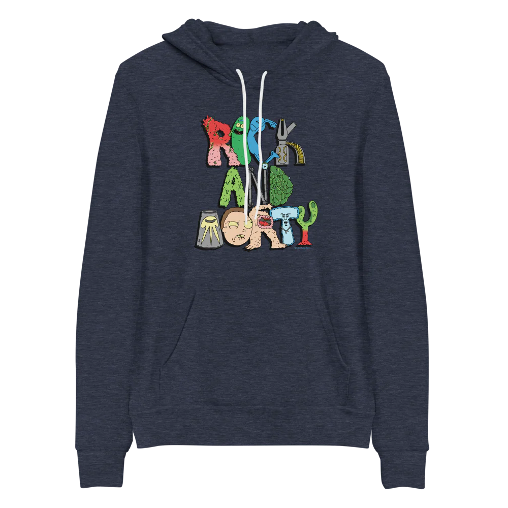 Rick and Morty Word Art Adult Fleece Hooded Sweatshirt - Image 3