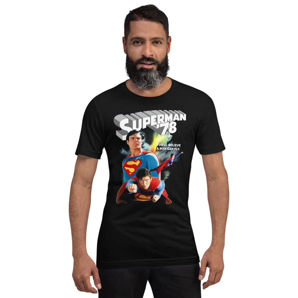 Superman: The Movie You'll Believe a Man Can Fly T-shirt - Image 3